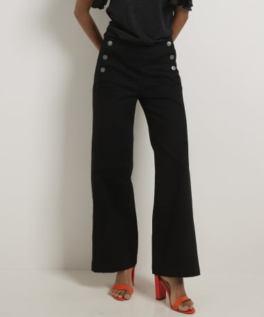 wide fit broek stretch twill