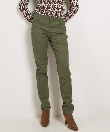 skinny fit stretch twill broek met knopen