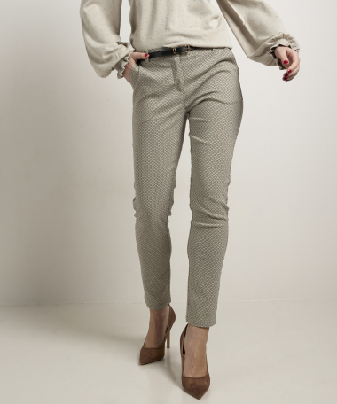 slim fit stretch broek met riem