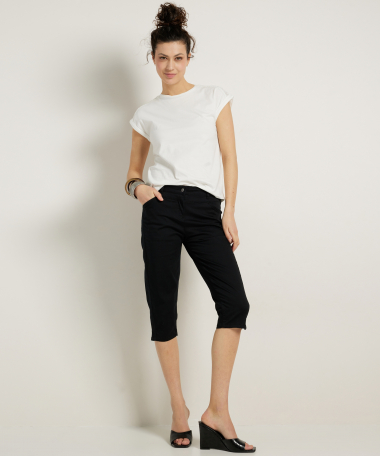 slim fit capri broek uni