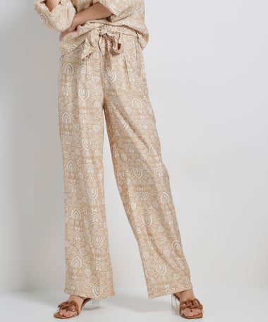 wide fit broek met print