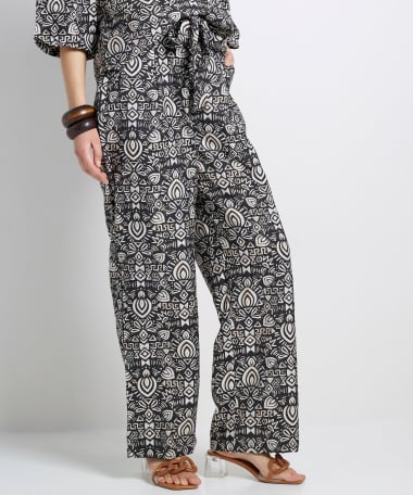 wide fit broek met print