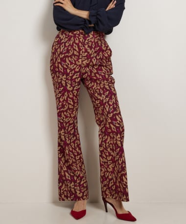 wide flared fit broek met print