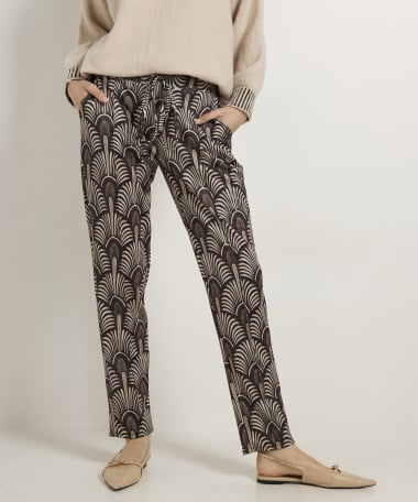 slim fit broek met print