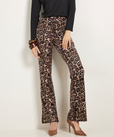 flared fit broek velvet panterprint