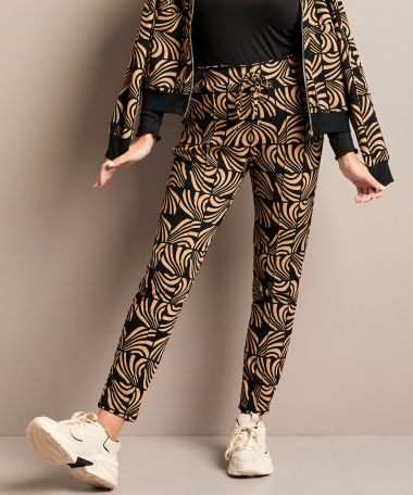 slim fit broek met moderne print