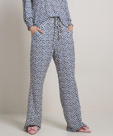 wide fit broek stippenprint