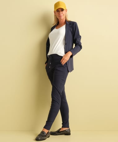 slim fit broek travelstof