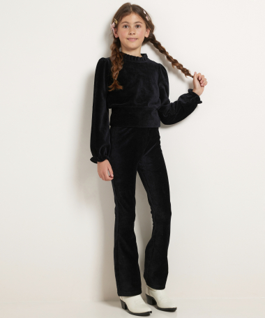 flared fit broek rib velvet