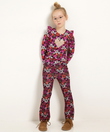 flared fit broek met bloemenprint