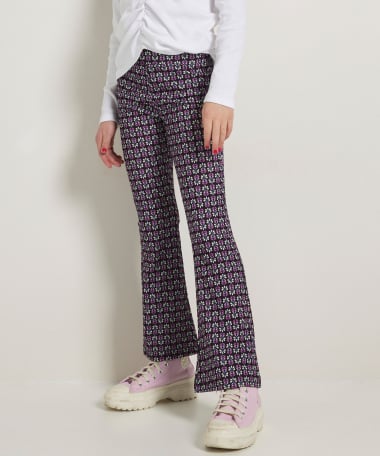 flared fit broek met print