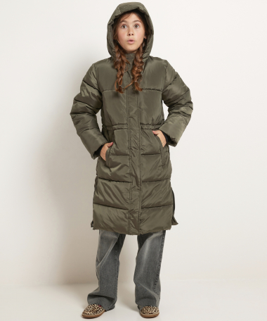 lange puffer jas groen