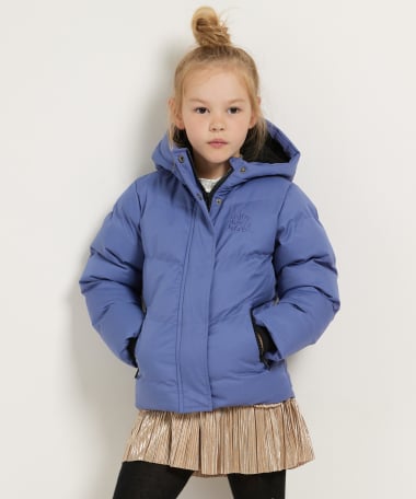 korte puffer jas blauw