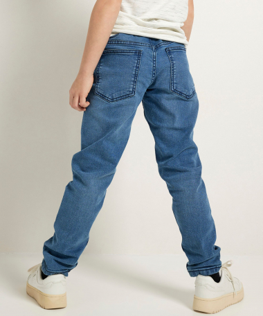 regular fit tapered stretch jeans - mid