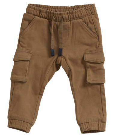 slim fit cargo broekje bruin