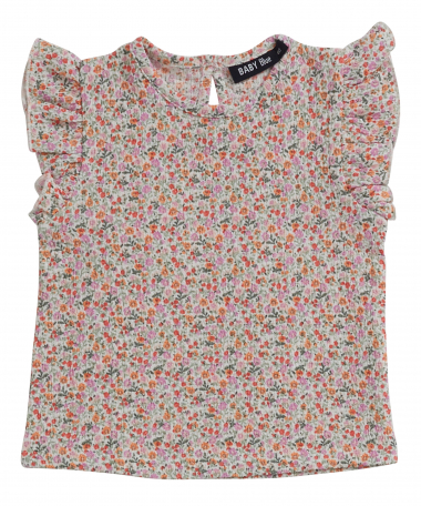 bloemenprint ruche t-shirt