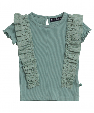 t-shirt met broderie ruches