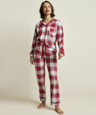 flanellen pyjama set geruit