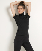 basic top met col en korte mouw