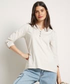 basic top met oprolmouw