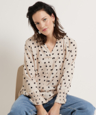 gesmockte top polkadot